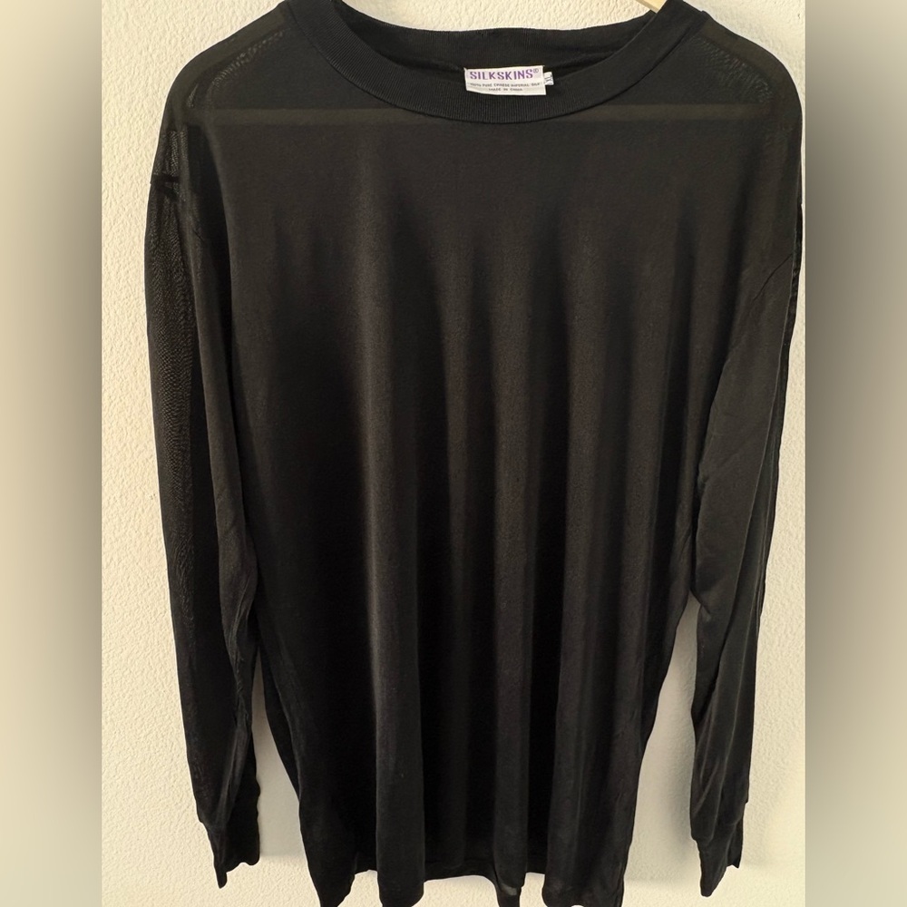 Classic Silk Black Long Sleeve Tee